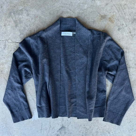 Calvin Klein Grey Cropped Cardigan - Picture 2 of 6
